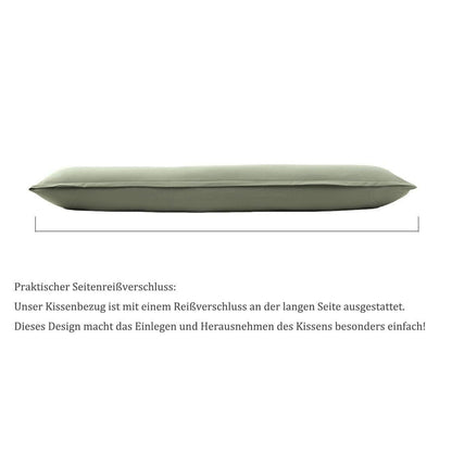 Seitenschläfer Kissenbezug 2er Set Salbeigrün 40x145 cm