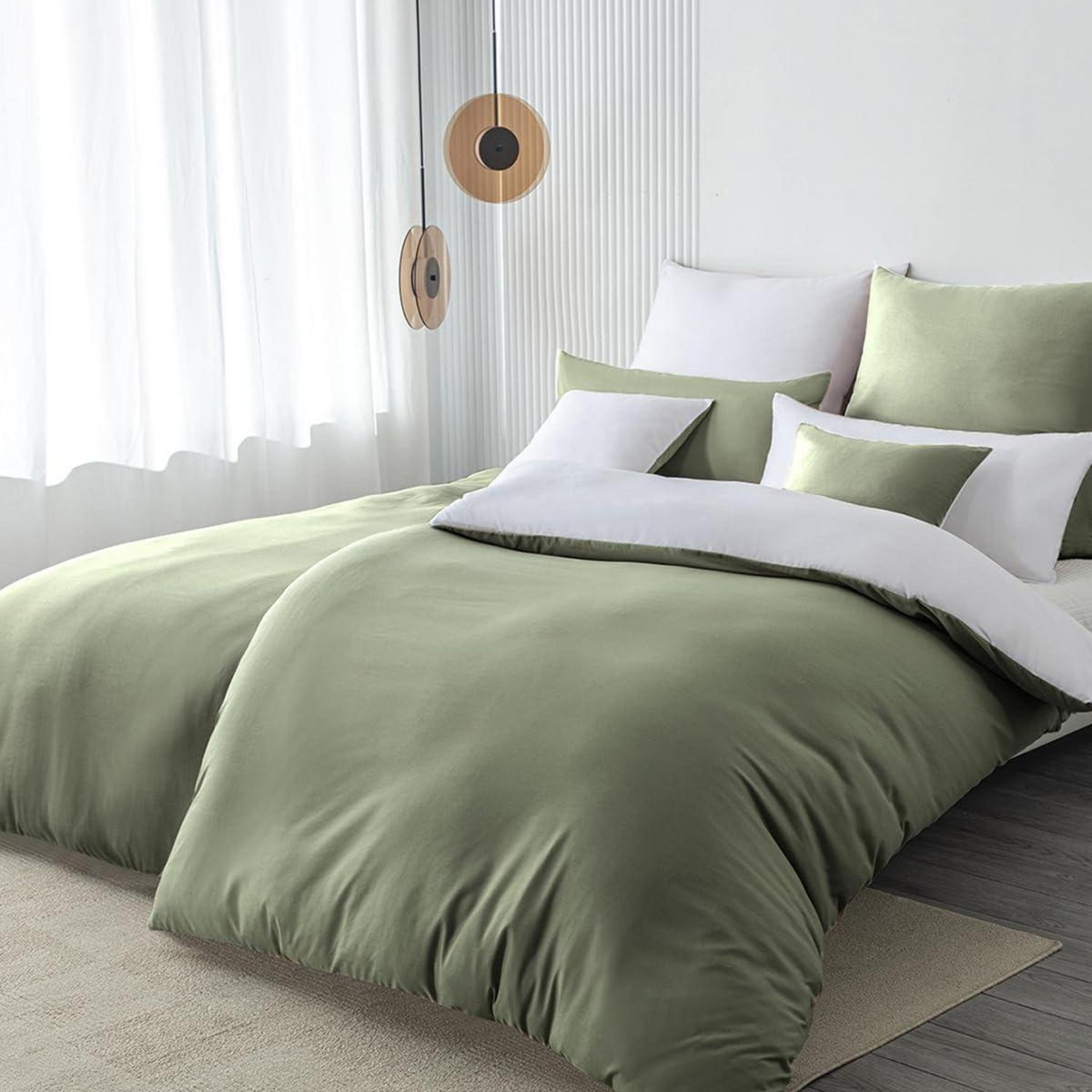Seitenschläfer Kissenbezug 2er Set Salbeigrün 40x145 cm