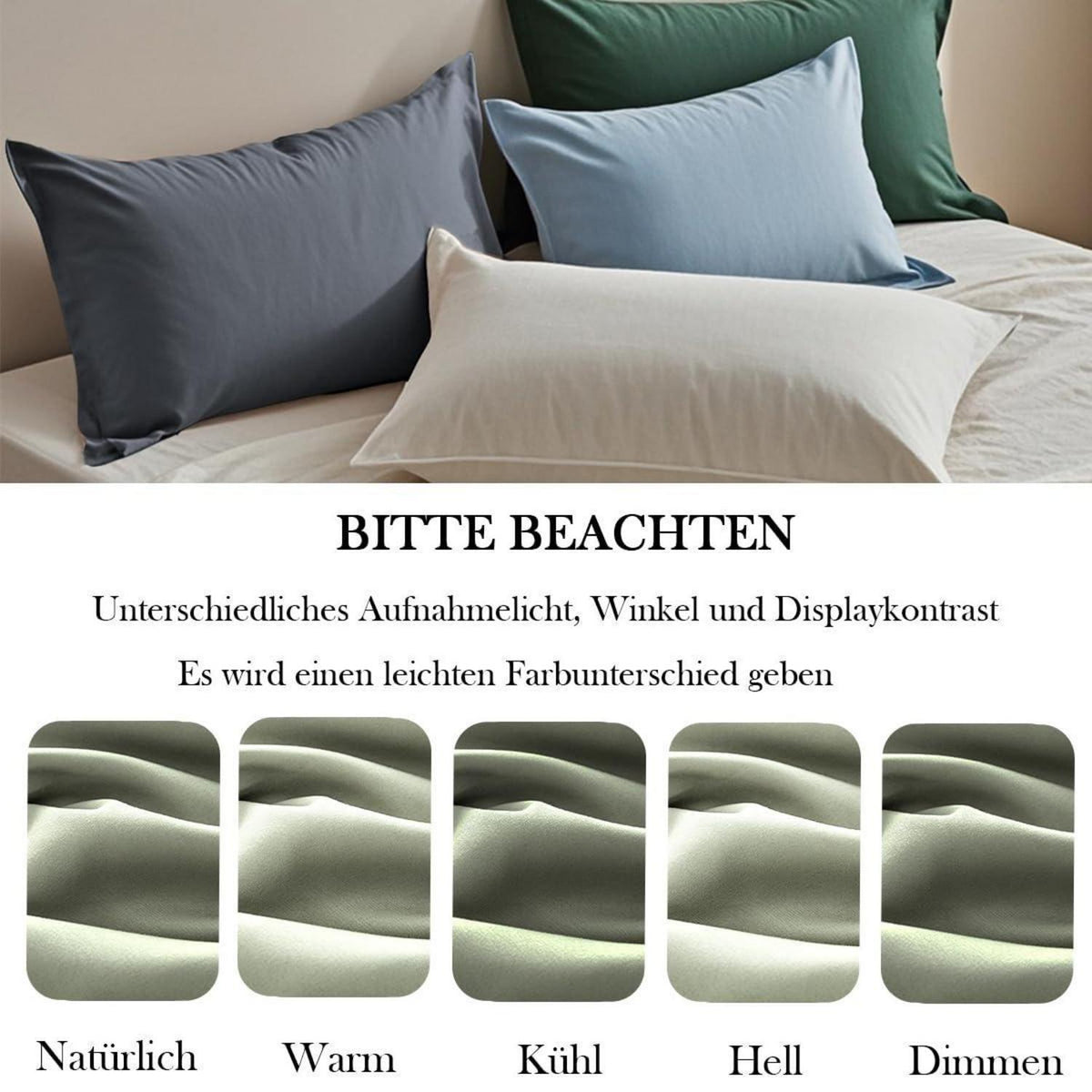Seitenschläfer Kissenbezug 2er Set Salbeigrün 40x145 cm