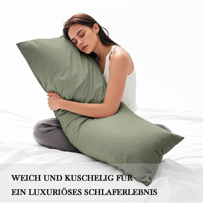 Seitenschläfer Kissenbezug 2er Set Salbeigrün 40x145 cm