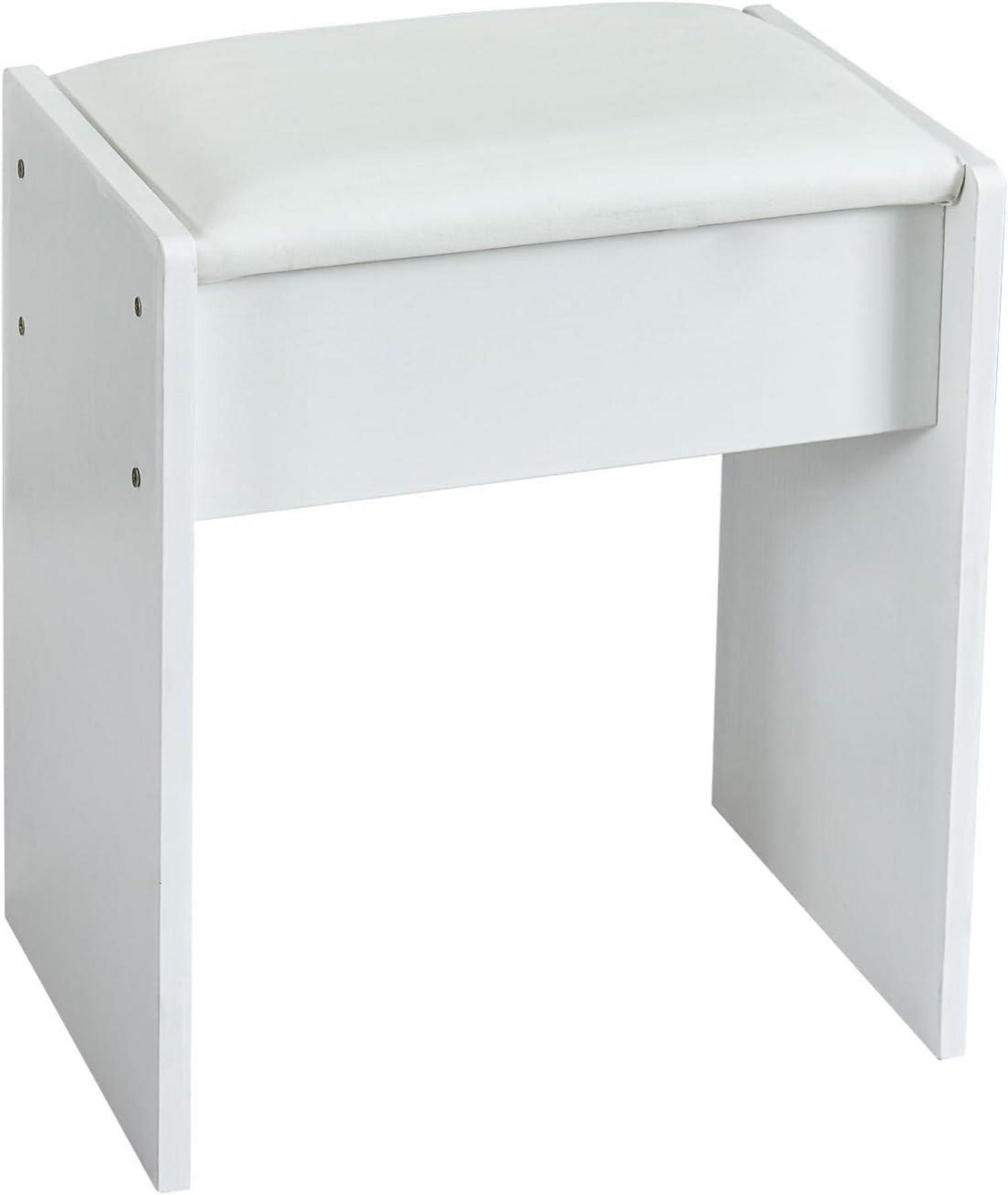 Schminktisch LED Beleuchtung Schiebespiegel Hocker 80x36x131cm