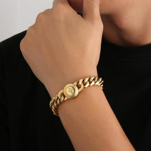 Herren Armband Löwe Kopf Totenkopf Verschluss Gold