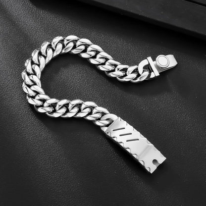 Goldbeschichtetes Cuban Link Armband mit Löwenkopf-Verschluss