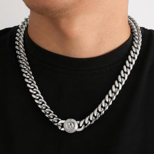 Herren 12mm Panzerkette mit Totenkopf-Verschluss, 18K Gold