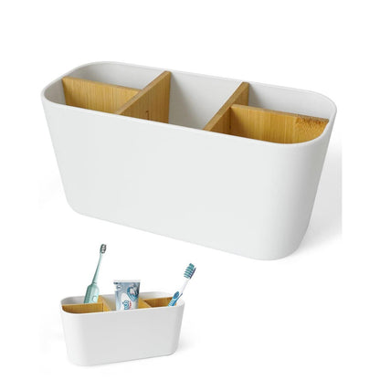 Bambus Zahnbürstenhalter mit 5 Fächern – Badezimmer Organizer