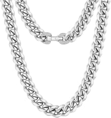 Panzerkette 12mm Gold Cuban Link Chain Edelstahl Hip Hop Kette