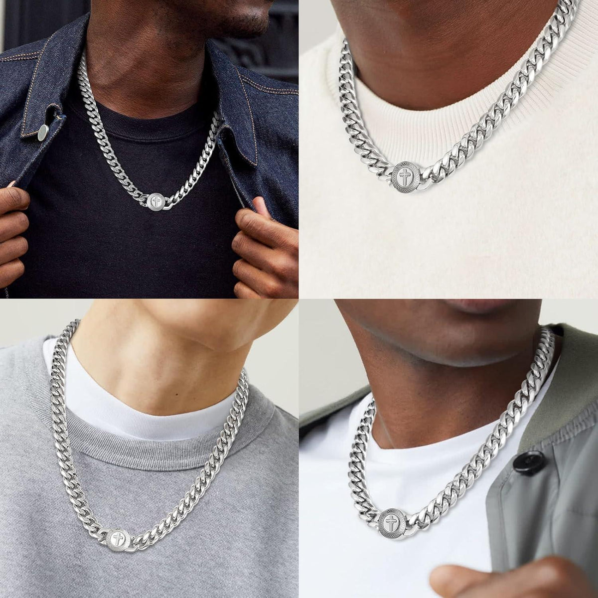 Herren Panzerkette mit Löwenkopf Verschluss, 18K Gold plattiert Cuban Link Chain