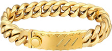 12mm Herren Armband mit Löwe Kopf Verschluss Gold beschichtet