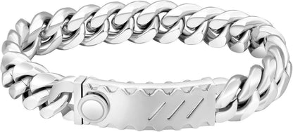 Herren Armband mit Löwenkopf Verschluss, 18K Gold beschichtet, 12mm