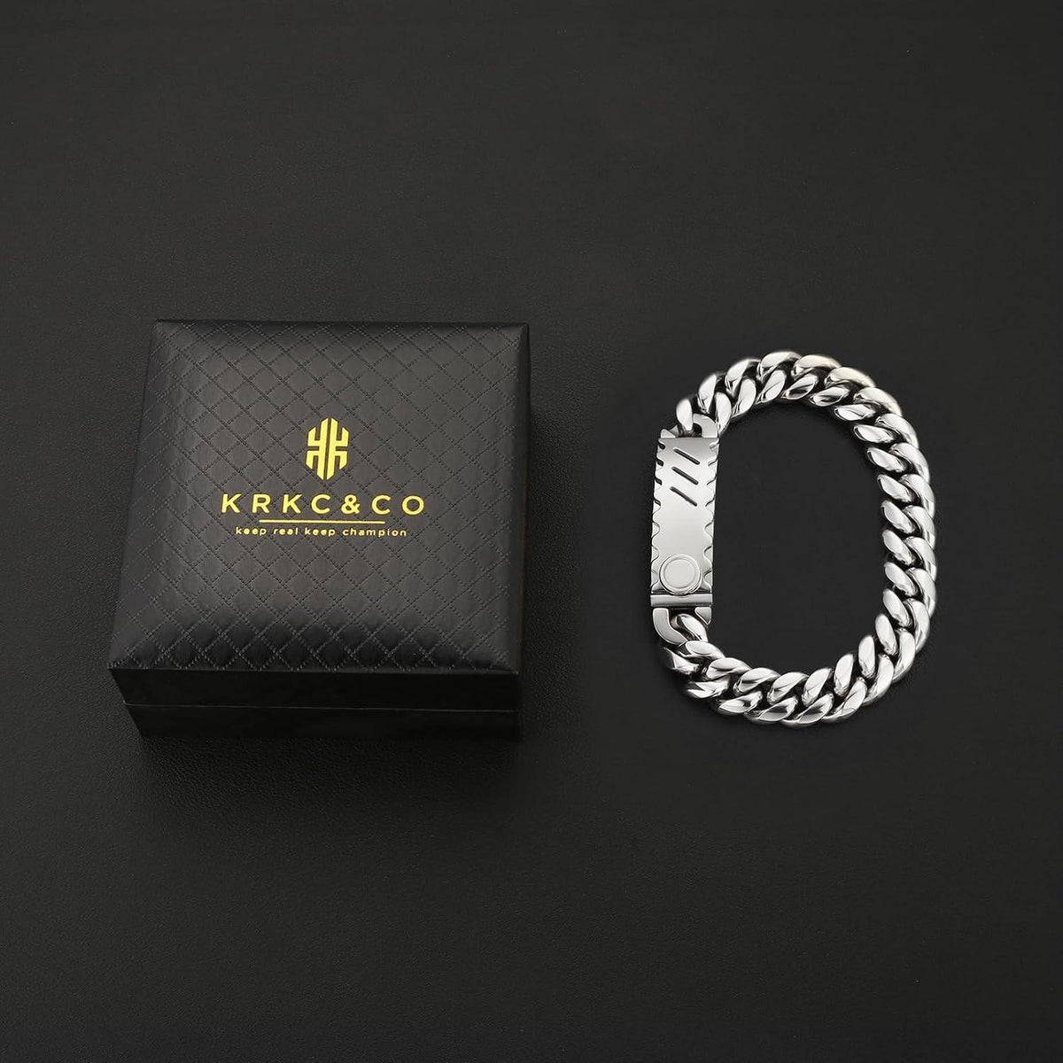Herren Armband Löwe Totenkopf 18K Gold Panzerarmband 18-23cm Silber