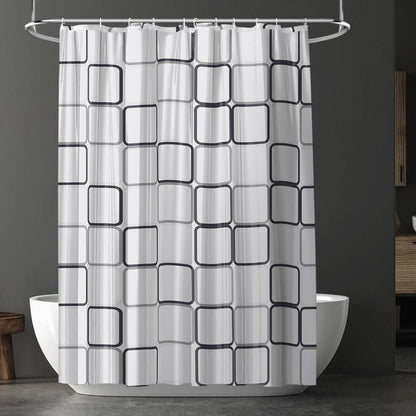Duschvorhang Anti-Schimmel Wasserdicht 180x180 cm PEVA Curtain mit 12