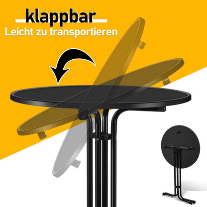 2er Set Stehtisch klappbar 80cm Outdoor mit Husse
