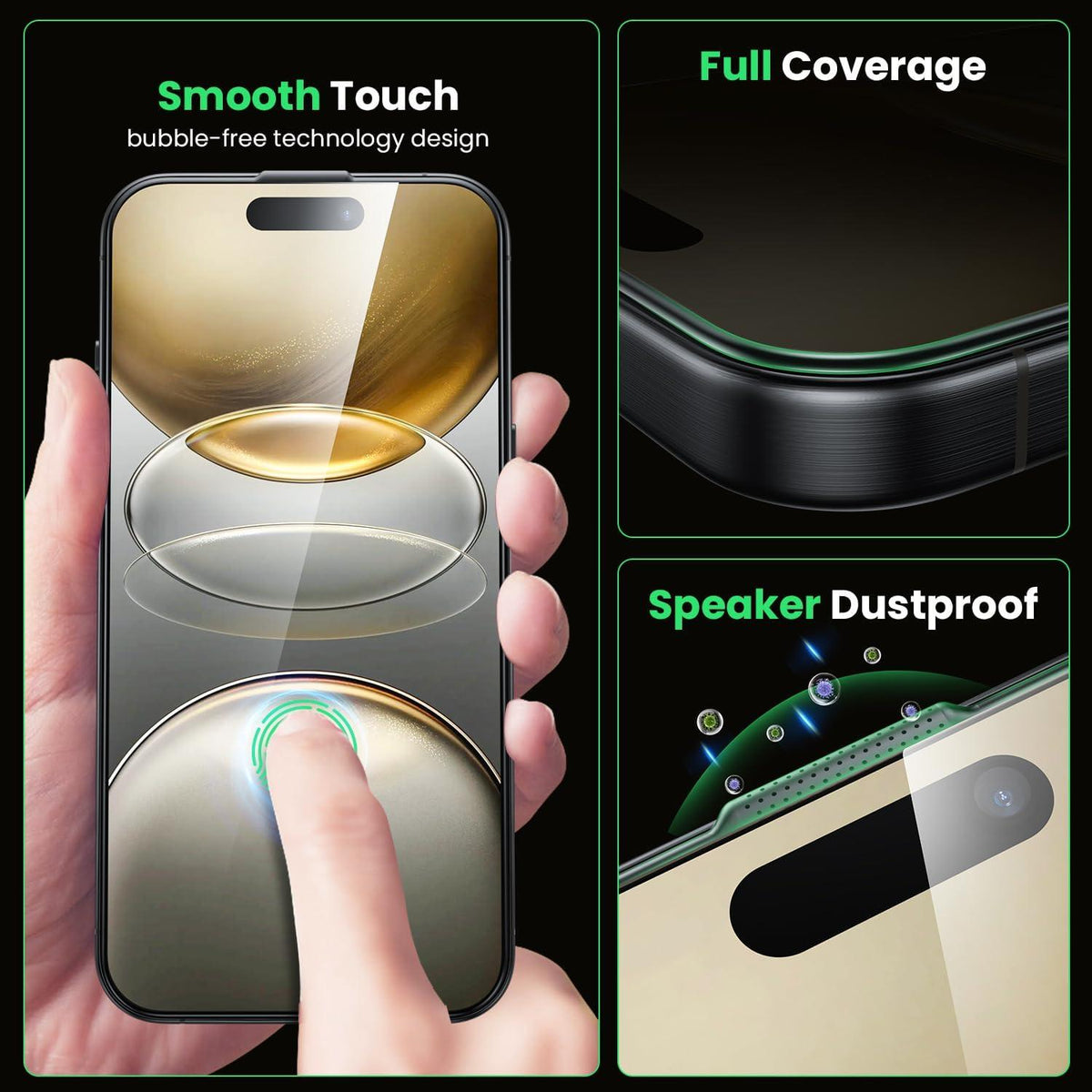 WSKEN iPhone 16/15 Privacy Panzerglas 9H Displayfolie 2 Stück