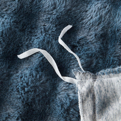 Langhaar Plüsch Bettwäsche Set 200x220 Grau Blau Winterwarm