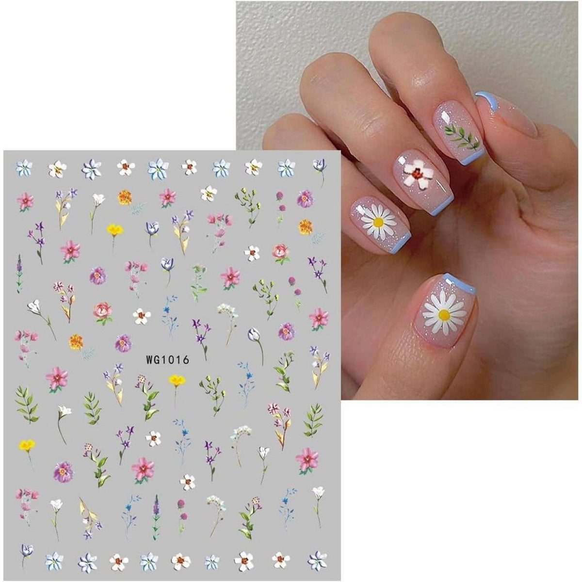 Blumen Nagelsticker - 9 Blatt Nail Art Aufkleber Frühling Sommer