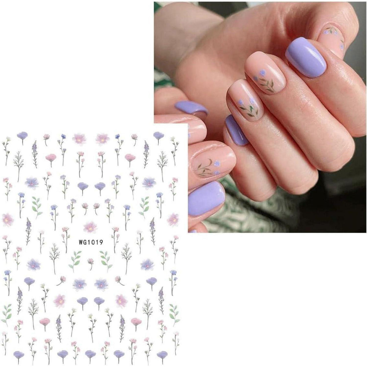 Blumen Nagelsticker - 9 Blatt Nail Art Aufkleber Frühling Sommer