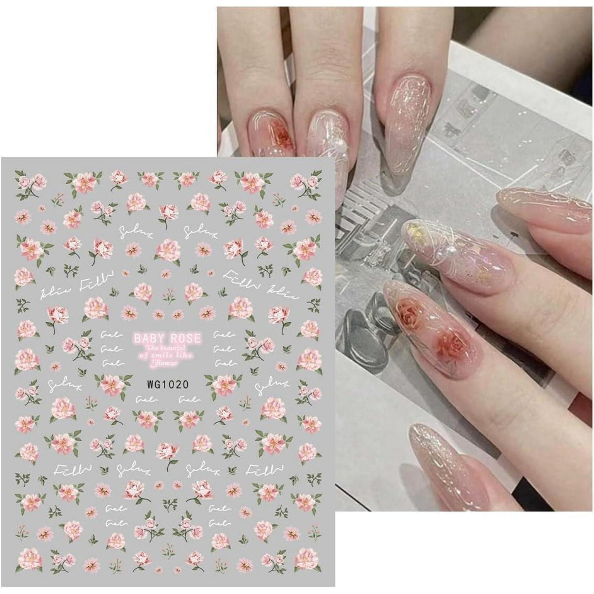 Blumen Nagelsticker - 9 Blatt Nail Art Aufkleber Frühling Sommer
