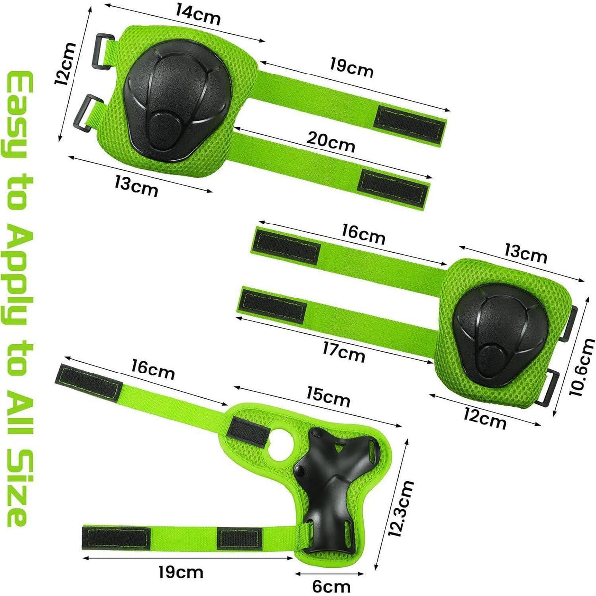 Kinder Inliner Schoner Set 6-teilig Grün