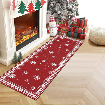 Weihnachts Teppich Läufer rutschfest 60x180cm Hochwertig für Küche Wohnzimmer