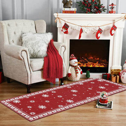 Weihnachtsteppich Läufer 60x180cm rutschfest Küchenteppich hochwertig flur Eingangsbereich