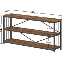 Konsolentisch Holz Bücherregal 3 Ebenen Wohnzimmer Flurregal