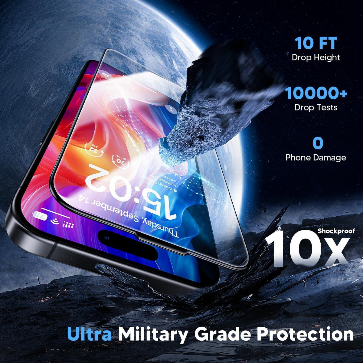 2x WSKEN iPhone 16 Pro Panzerglas Displayschutzfolie 9H HD-Klar