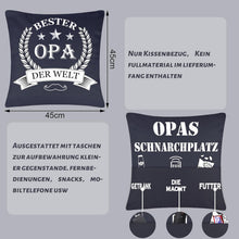Kissenbezug für Opa mit 3 Taschen, 45x45 cm, Geschenk