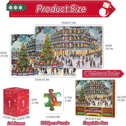 Puzzle Adventskalender 2024 mit 1008 Teilen Weihnachtspuzzles