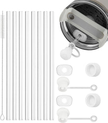 8er Set Transparente Auslaufsichere Strohhalme 21,5cm mit