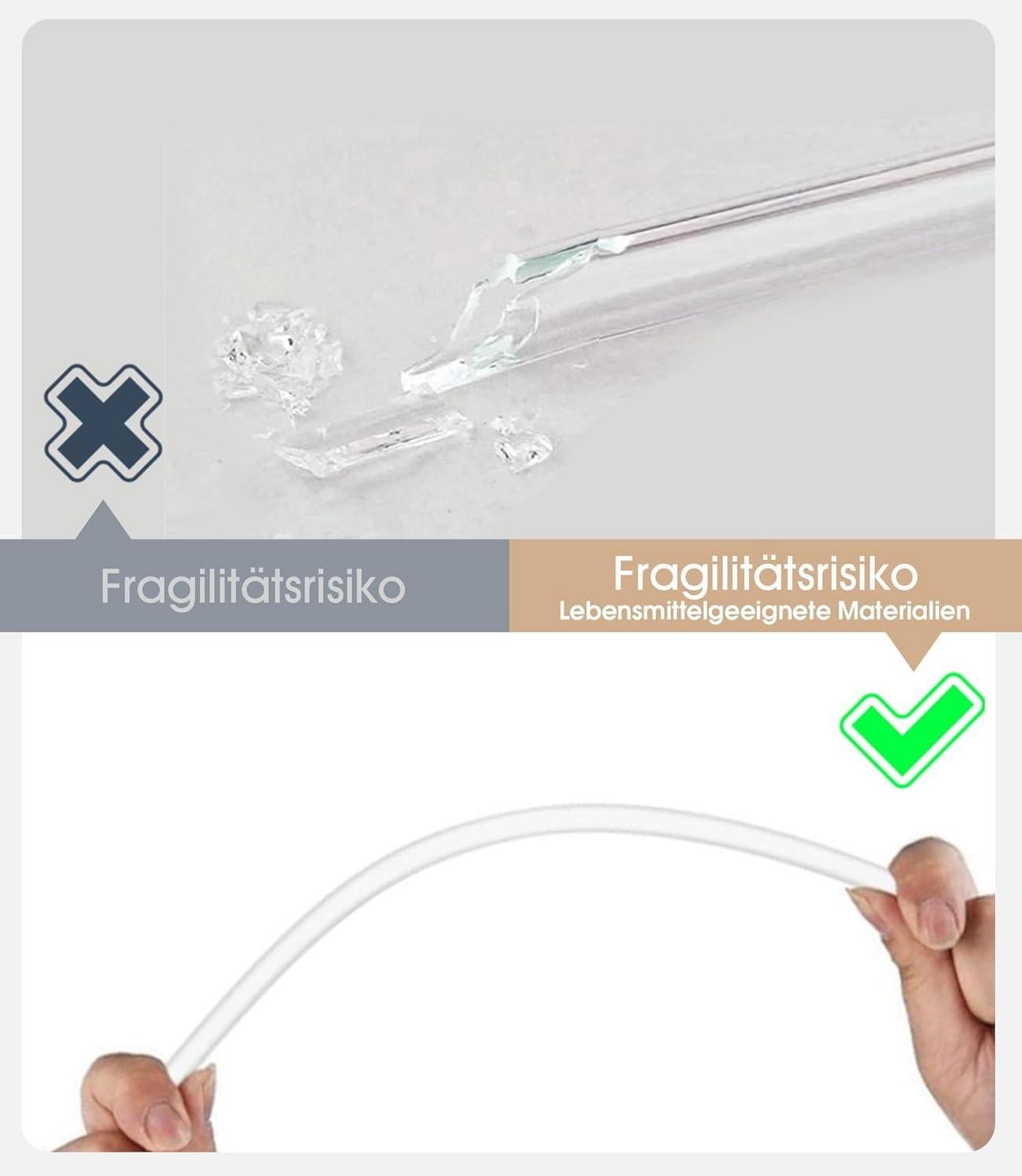 8er Set Transparente Auslaufsichere Strohhalme 21,5cm mit