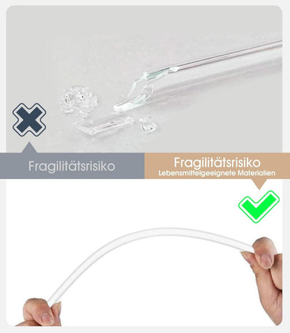 Strohhalm Set 30cm mit Auslaufsicher Abdeckung und Reinigungsbürste