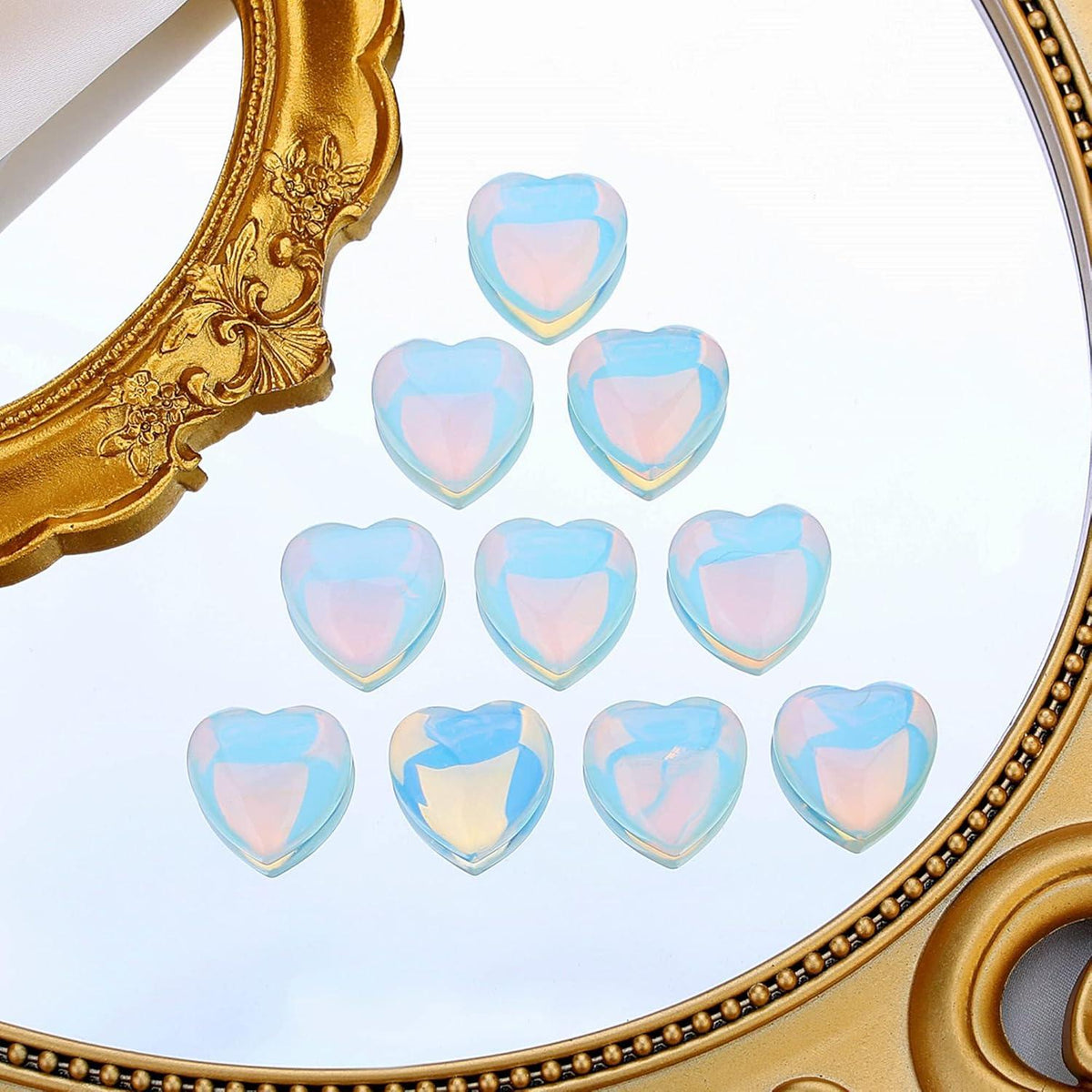 20er Herz Opal Heilung Kristalle Naturstein Set Chakra