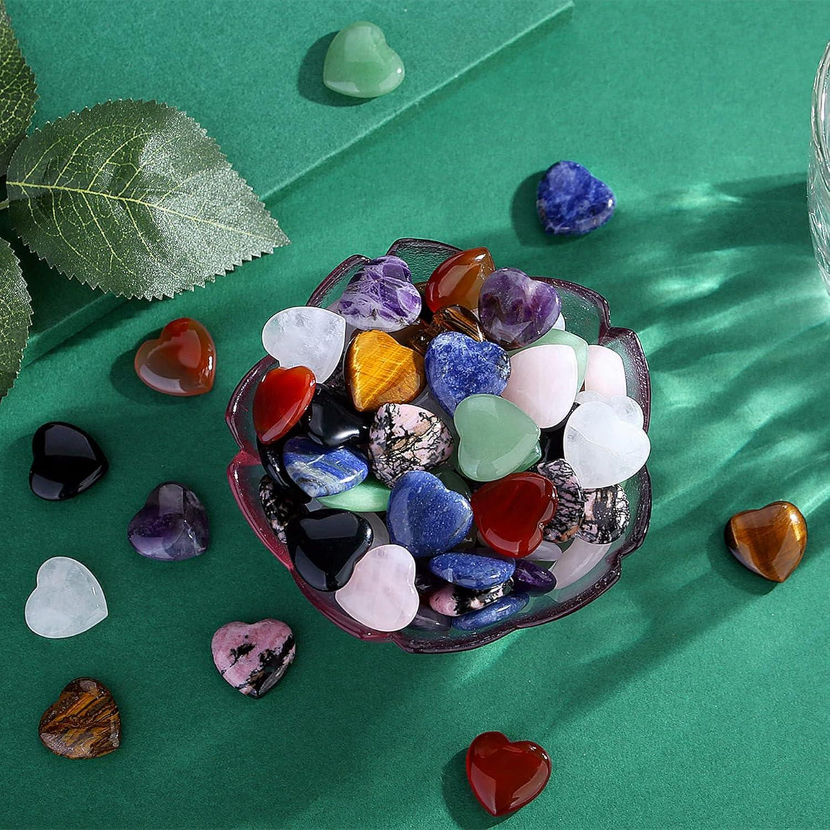 Opal Herz Stein Set 20 Stück Natürliche Liebe Glückssteine