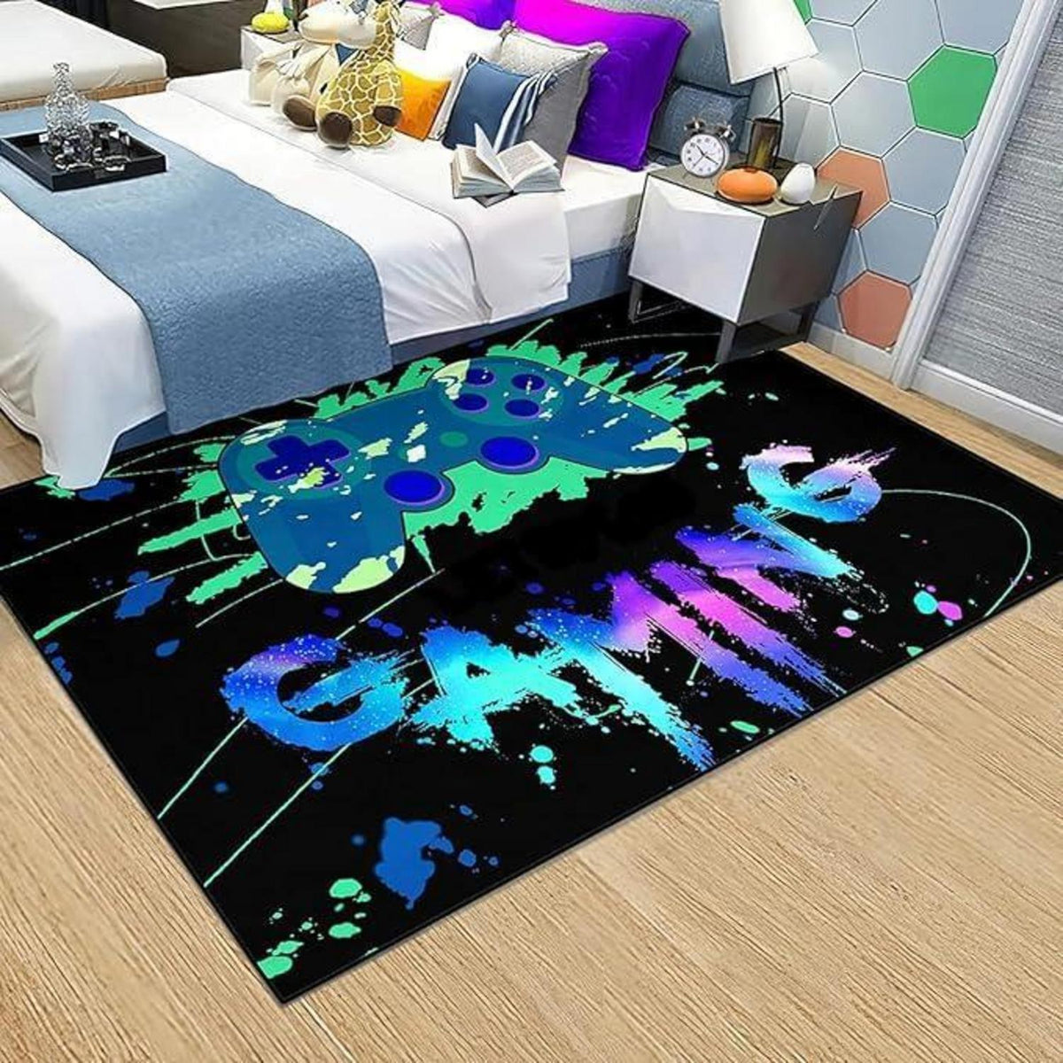 3D Gaming Teppich 160x200 cm - Rutschfest & Waschbar