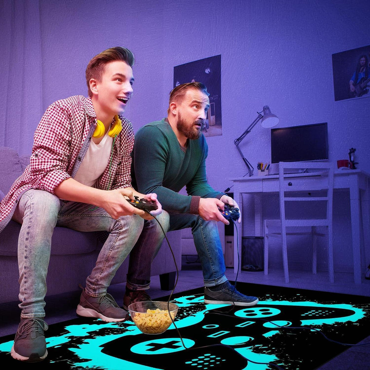 3D Gaming Teppich 160x200 cm - Rutschfest & Waschbar