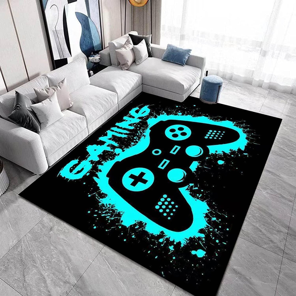 3D Gaming Teppich 160x200 cm - Rutschfest & Waschbar