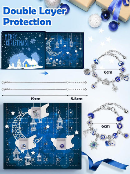 Adventskalender Mädchen Schmuck 2024 Armband DIY Weihnachtsgeschenke Kinder