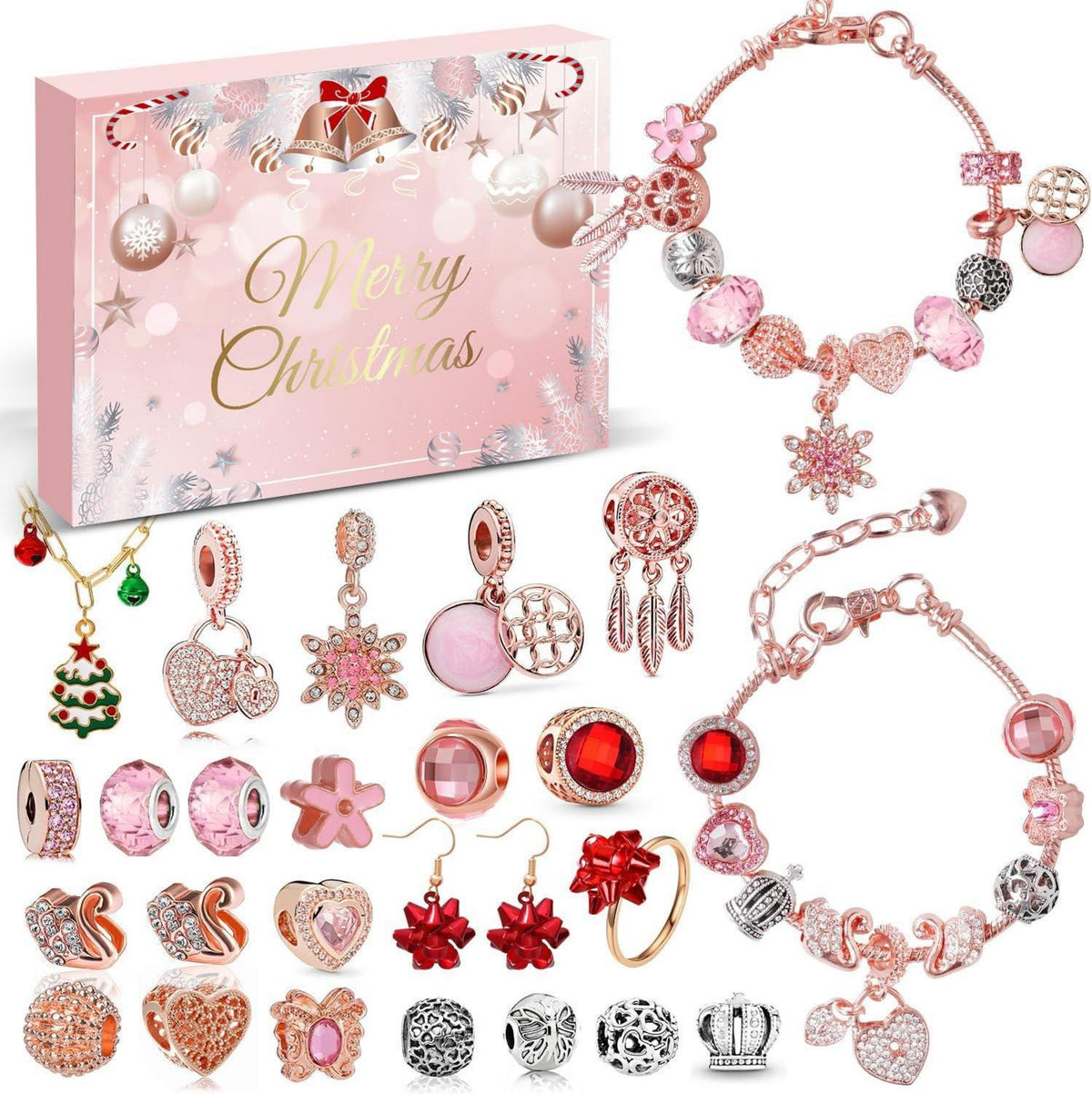 Adventskalender Schmuck Rosa Mädchen Teenager Frauen DIY