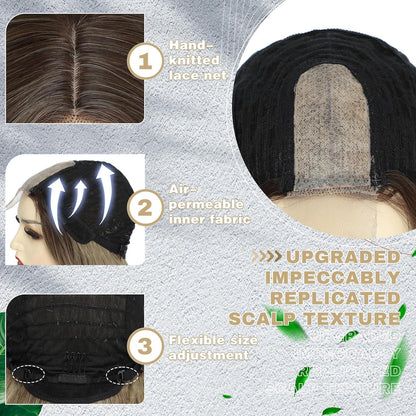26 Zoll Lang Blonde Ombre Perücke – Synthetisch & Natürlich
