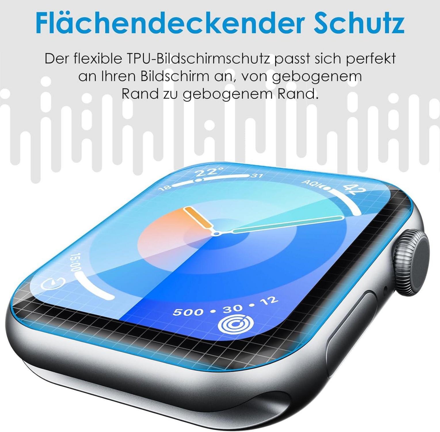 Schutzfolie für Apple Watch Series 10 42mm - 8er Set, Flexibel TPU, HD Klar