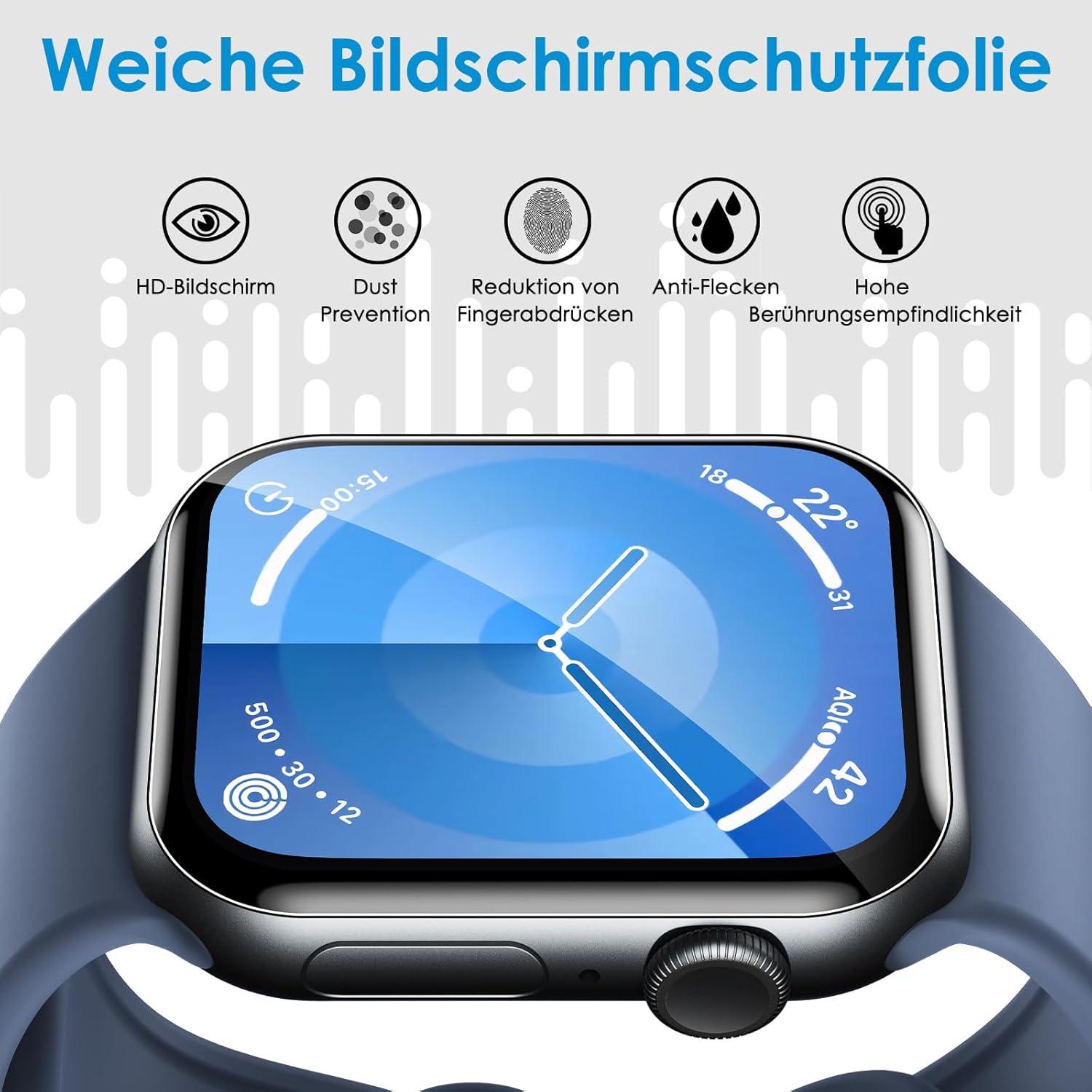 Schutzfolie für Apple Watch Series 10 46mm - 8er Pack HD Klar
