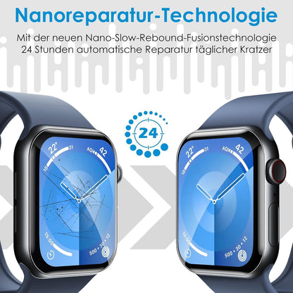 UniqueMe Apple Watch Series 10 46mm Schutzfolie 8 Stück Flexibles TPU Blasenfreie HD Displayfolie Vollabdeckung Transparent