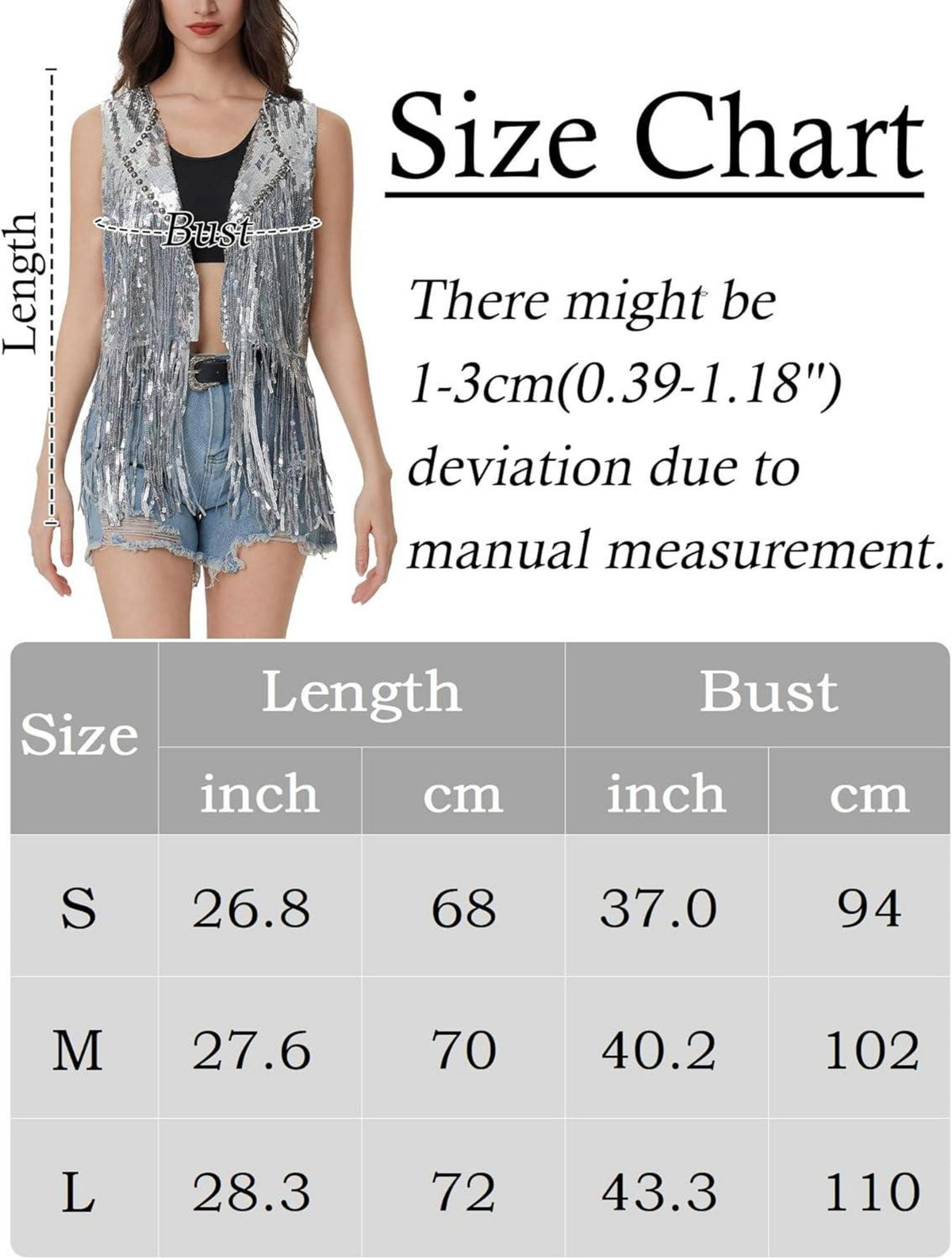Damen Pailletten Tassel Weste Glitzer Ärmellos Offen Fransenjacke