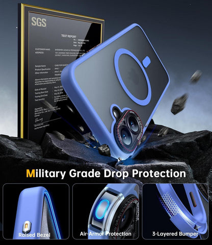 iPhone 16 Plus Hülle Militärschutz Magsafe Kameraschutz Stoßfest Ultramarin