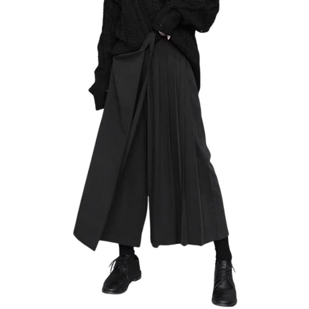 Asymmetrischer Short Rock mit Hose – Gothic Skirt Skort Schwarz XL