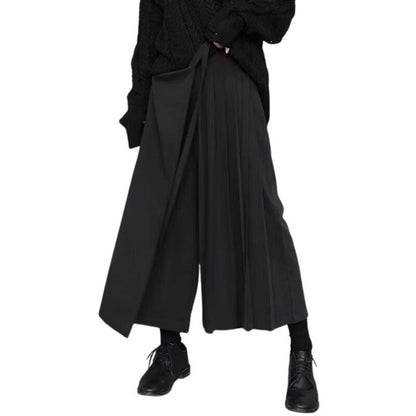 Asymmetrischer Short Rock mit Hose – Gothic Skirt Skort Schwarz XL