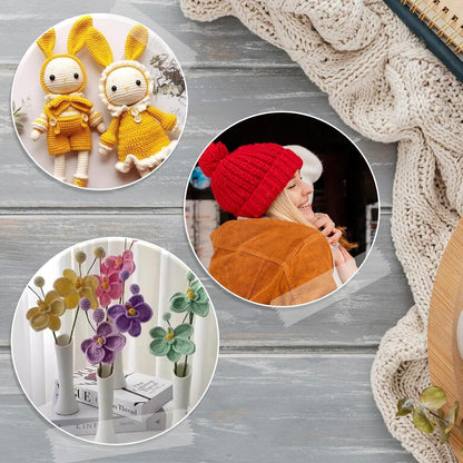 Strickset für Anfänger mit Häkelgarn und Nadeln