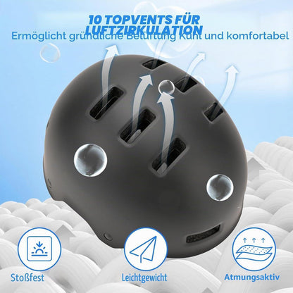 Verstellbarer Fahrradhelm für Kinder & Erwachsene – Multi-Sport Helm Schwarz