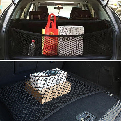 Kofferraumnetz Auto 80x100cm – Elastisches Gepäcknetz mit 4 Haken