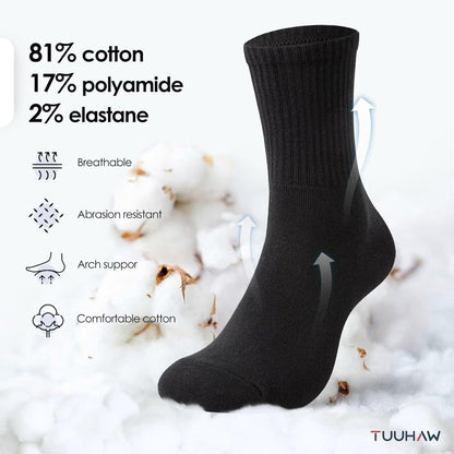 Tennissocken 6/12 Paar – Baumwoll-Frottee Socken Schwarz 43-46